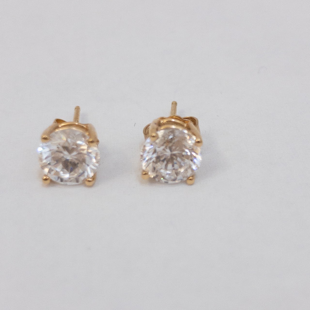 14K Gold & Cubic Zirconia Stud Earrings