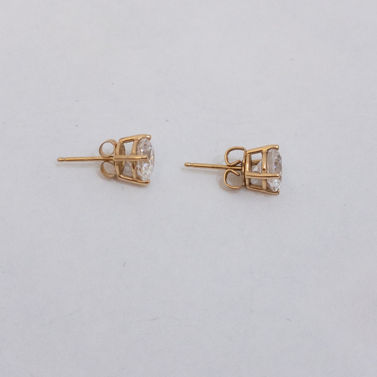 14K Gold & Cubic Zirconia Stud Earrings