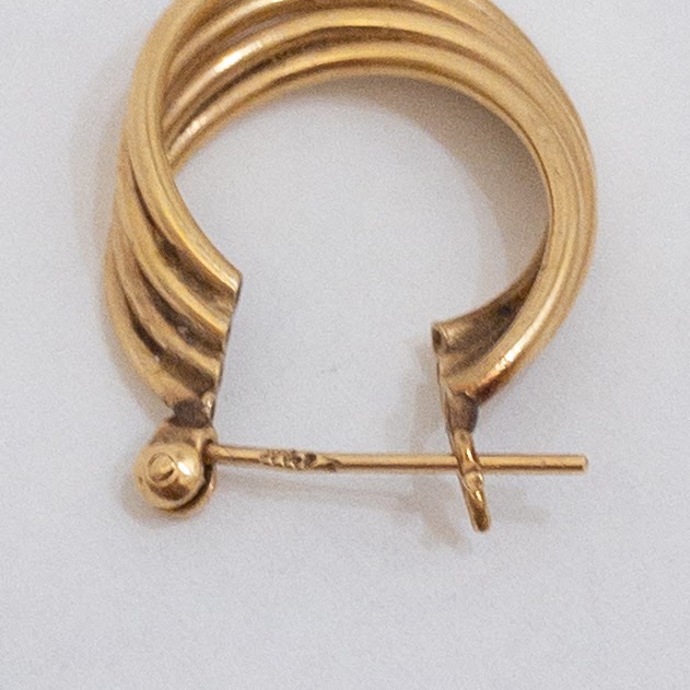 14K Yellow Gold Twist Hoop Earrings