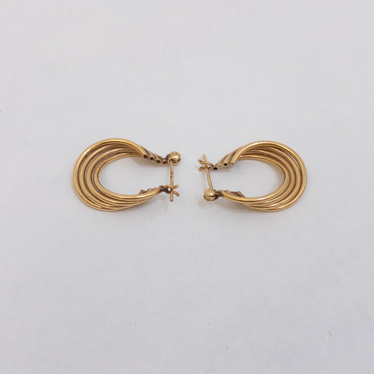 14K Yellow Gold Twist Hoop Earrings