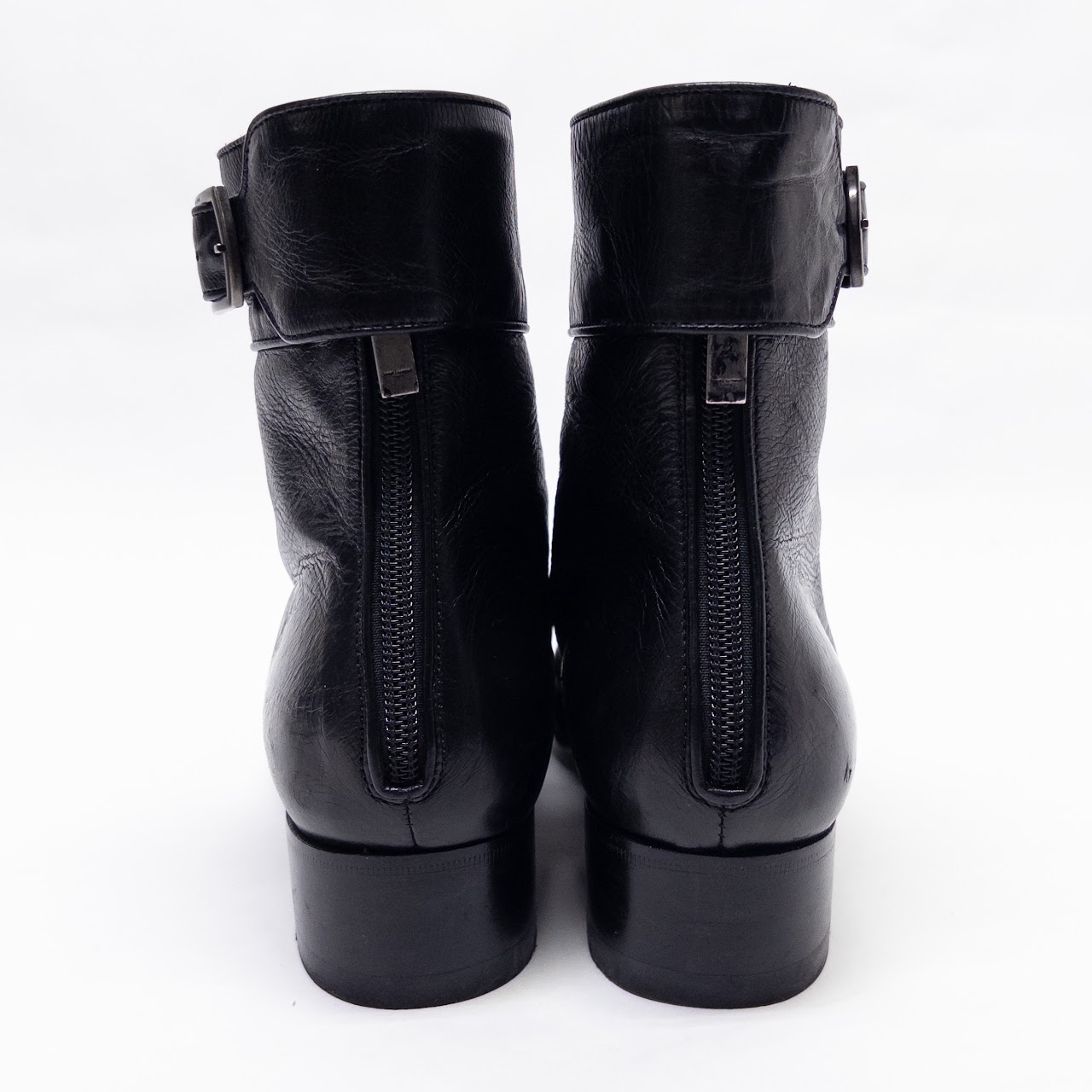 Saint Laurent Paris Miles Distressed Leather Ankle Boots