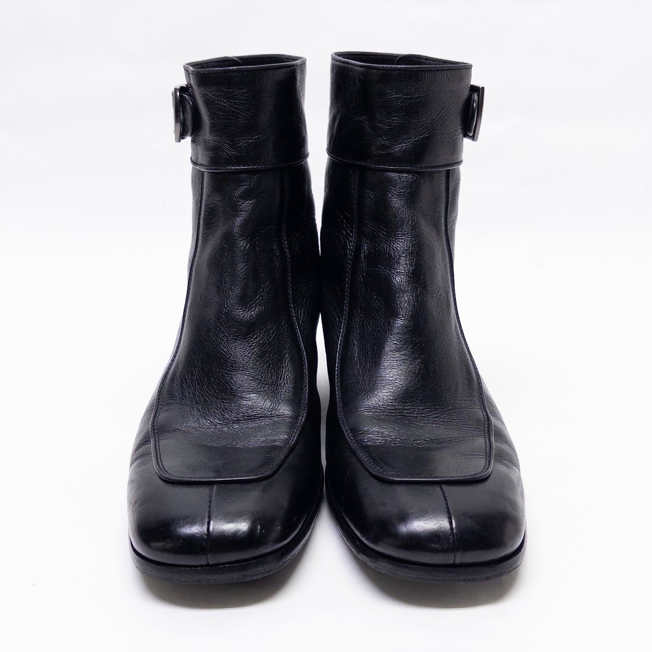 Saint Laurent Paris Miles Distressed Leather Ankle Boots