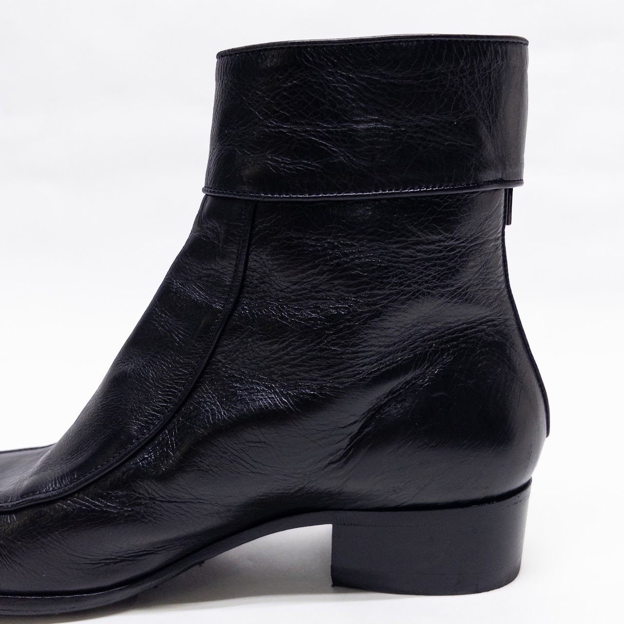 Saint Laurent Paris Miles Distressed Leather Ankle Boots