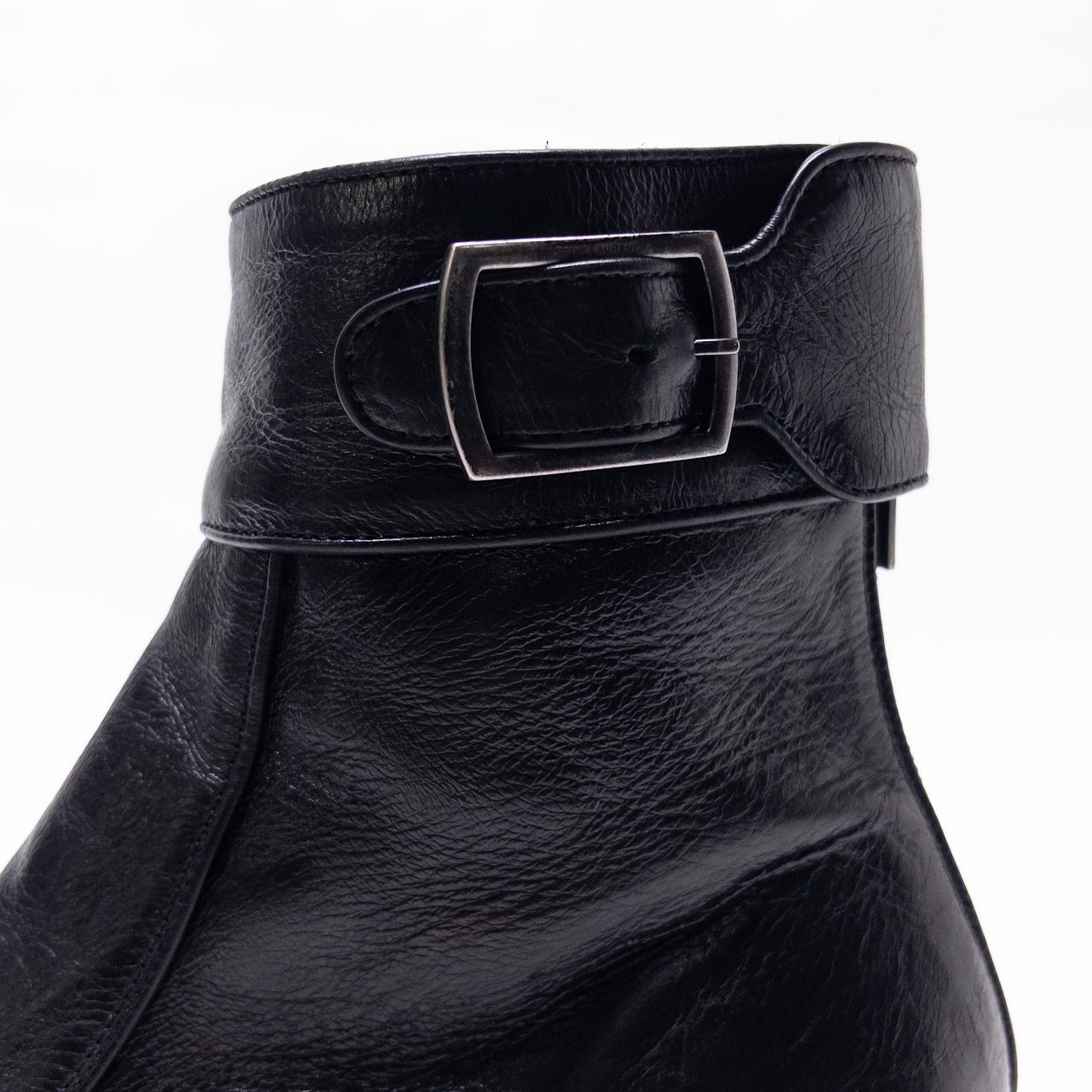 Saint Laurent Paris Miles Distressed Leather Ankle Boots