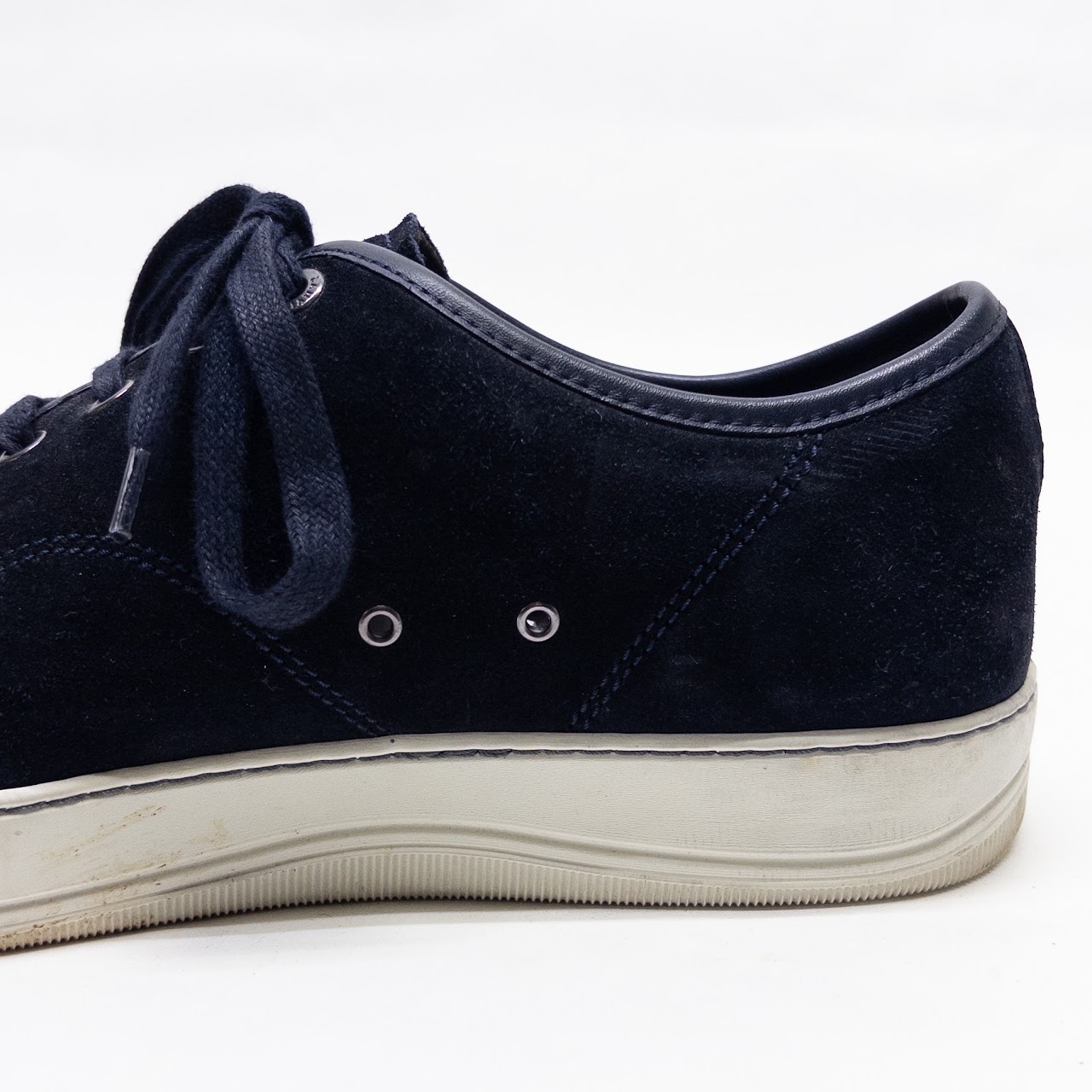 Lanvin Suede and Leather Low Top Court Sneakers