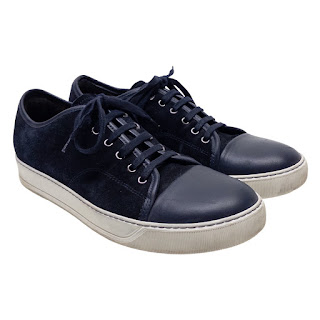 Lanvin Suede and Leather Low Top Court Sneakers