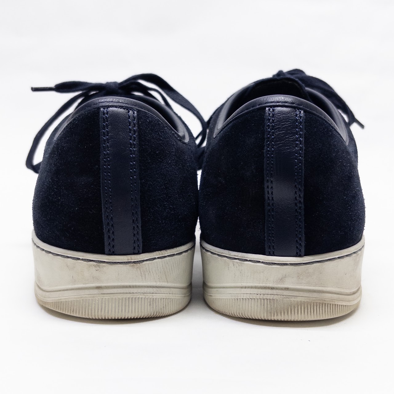 Lanvin Suede and Leather Low Top Court Sneakers