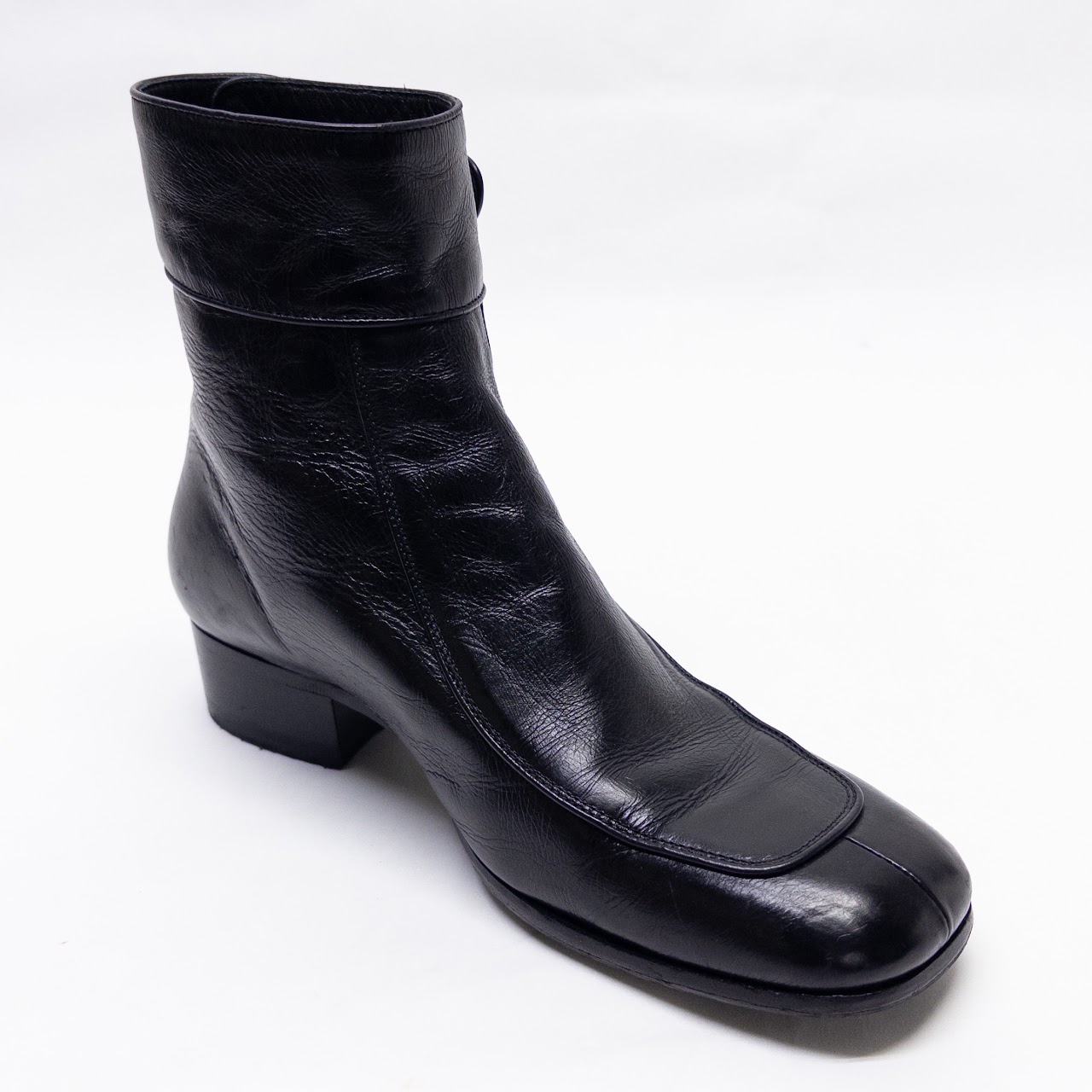 Saint Laurent Paris Miles Distressed Leather Ankle Boots