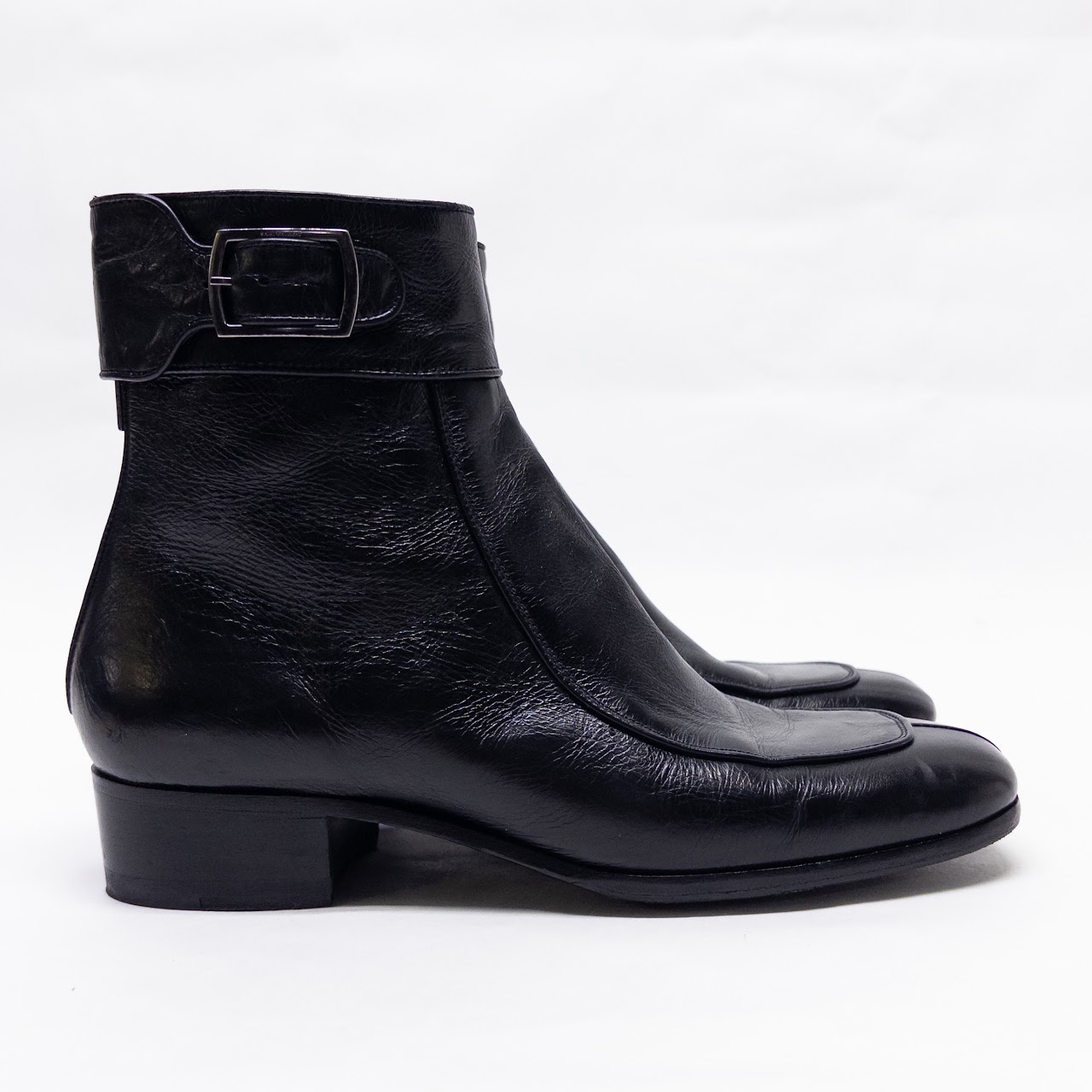 Saint Laurent Paris Miles Distressed Leather Ankle Boots