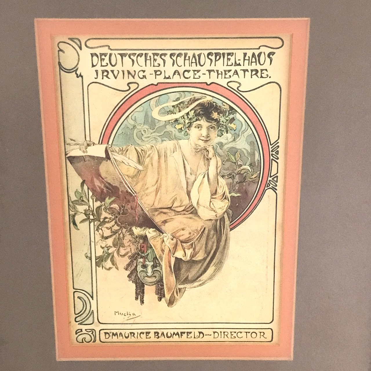 Alphonse Mucha 1910 Irving Place Theater Program Cover