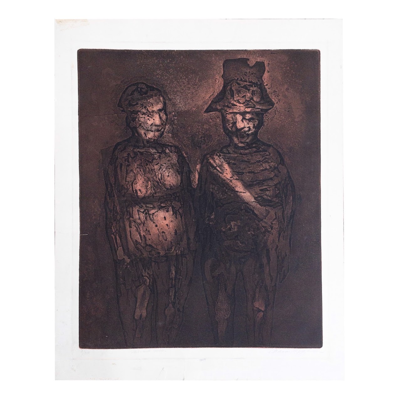 Chaim Koppelman Signed 'Mr. and Mrs.' Etching