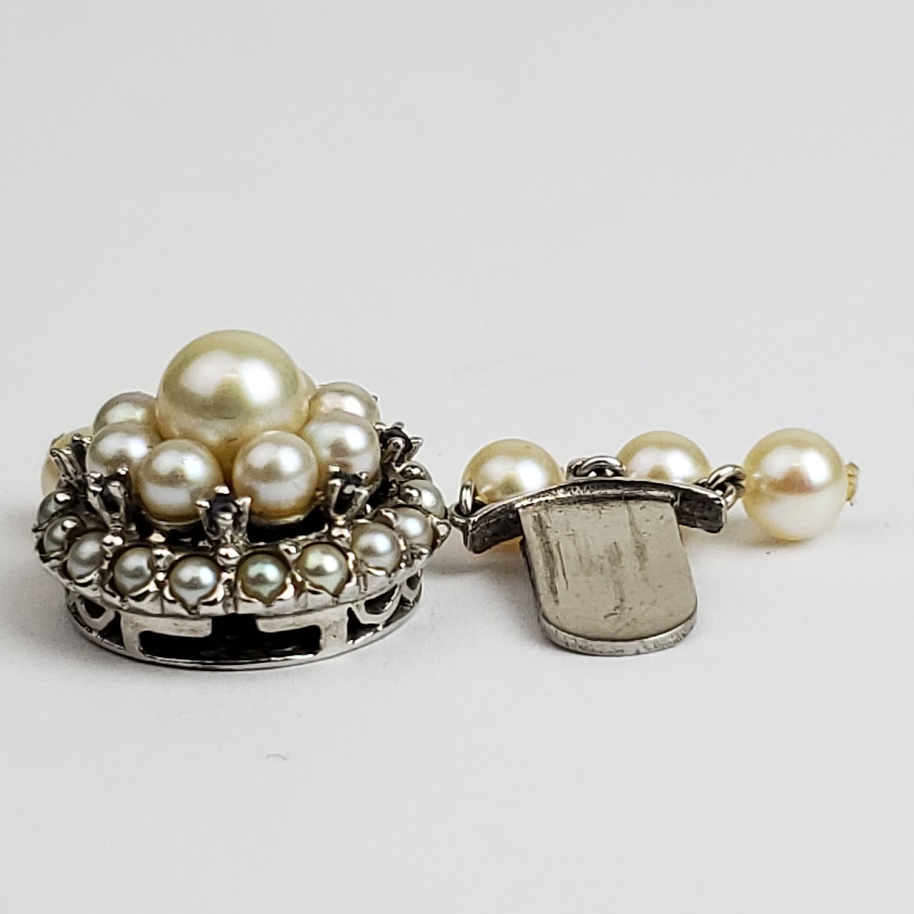 14K White Gold & Pearl Clasp