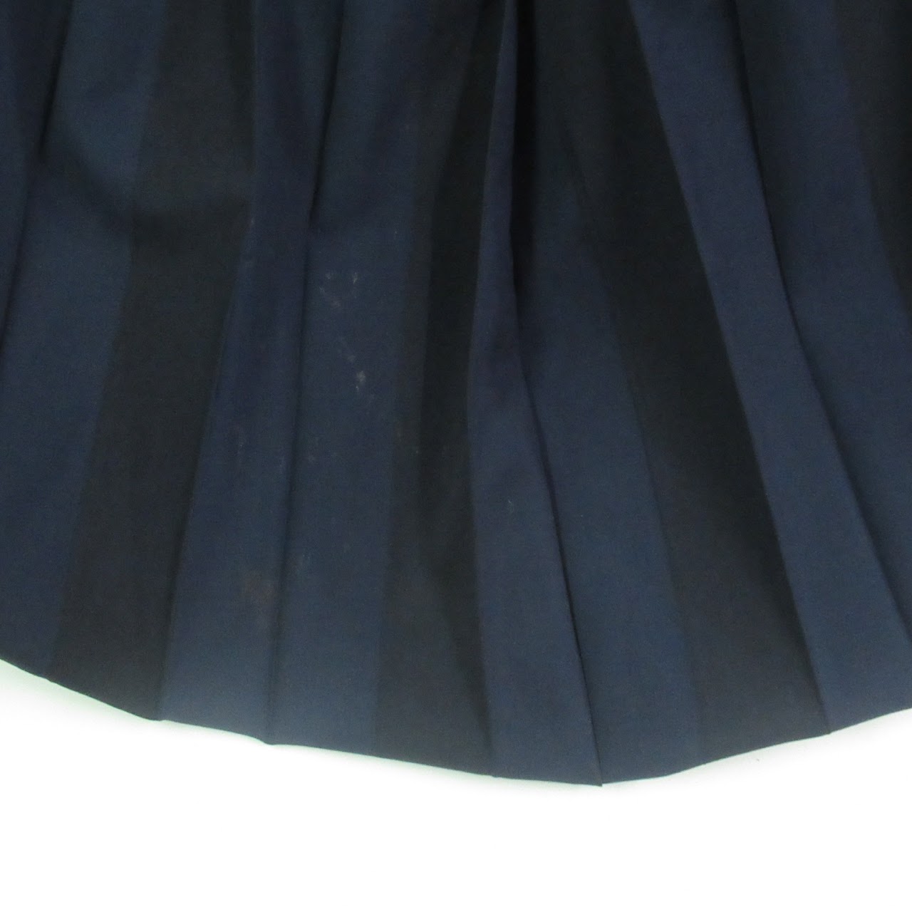 Prada Pleated Black & Blue Striped Skirt
