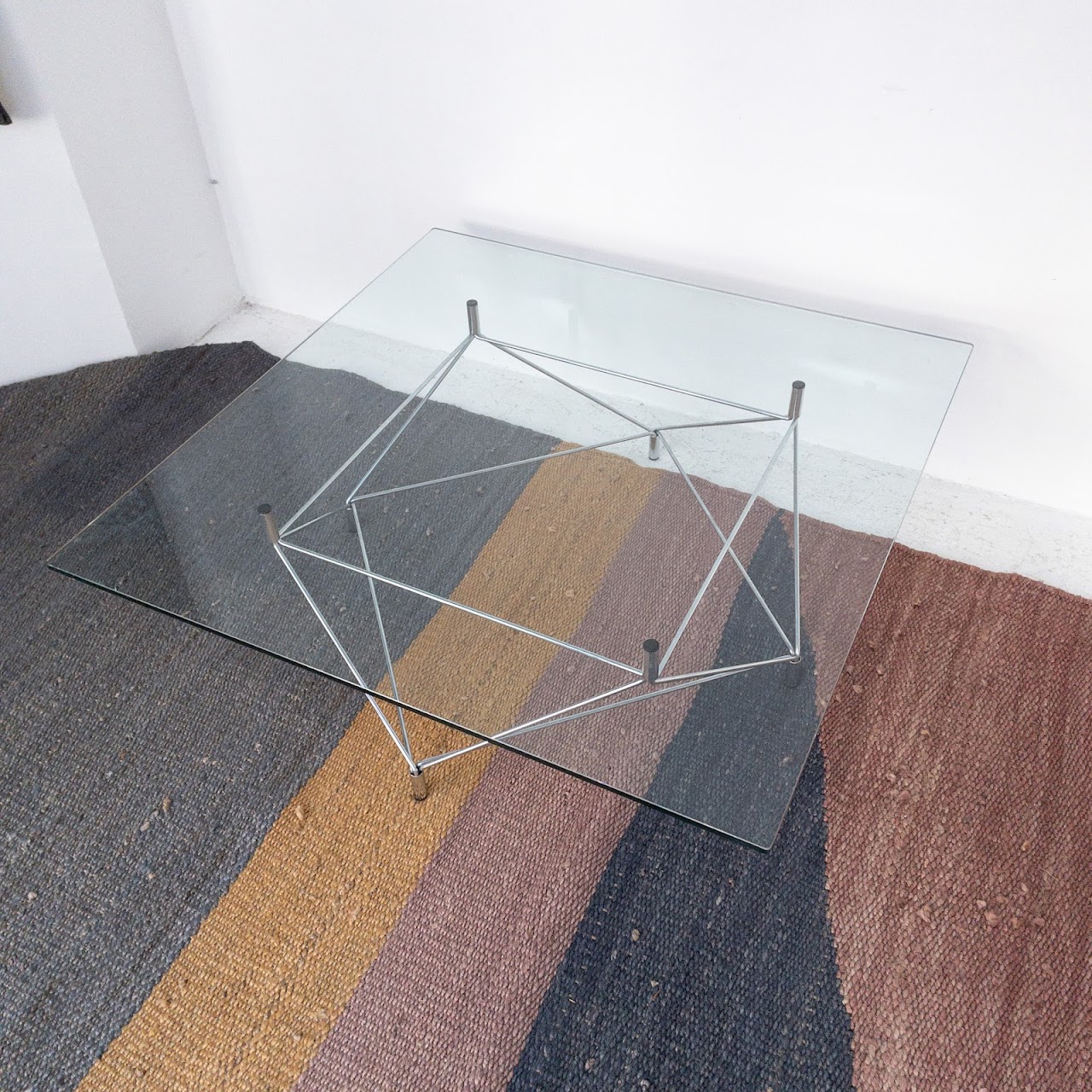 Contemporary Glass Top Cocktail Table
