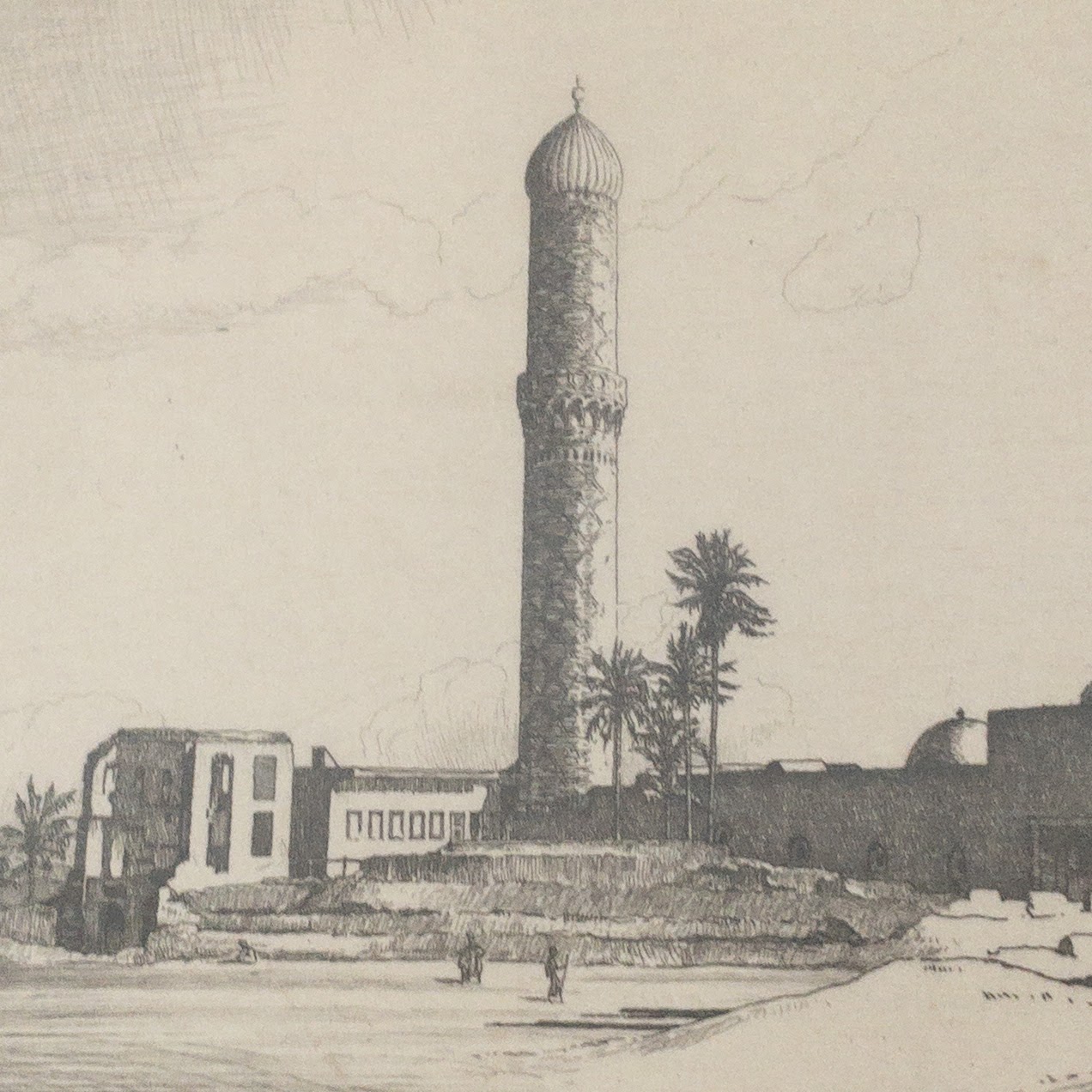 H. Gordon Warlow Signed 'Tomb of the Sheik Umar' Etching