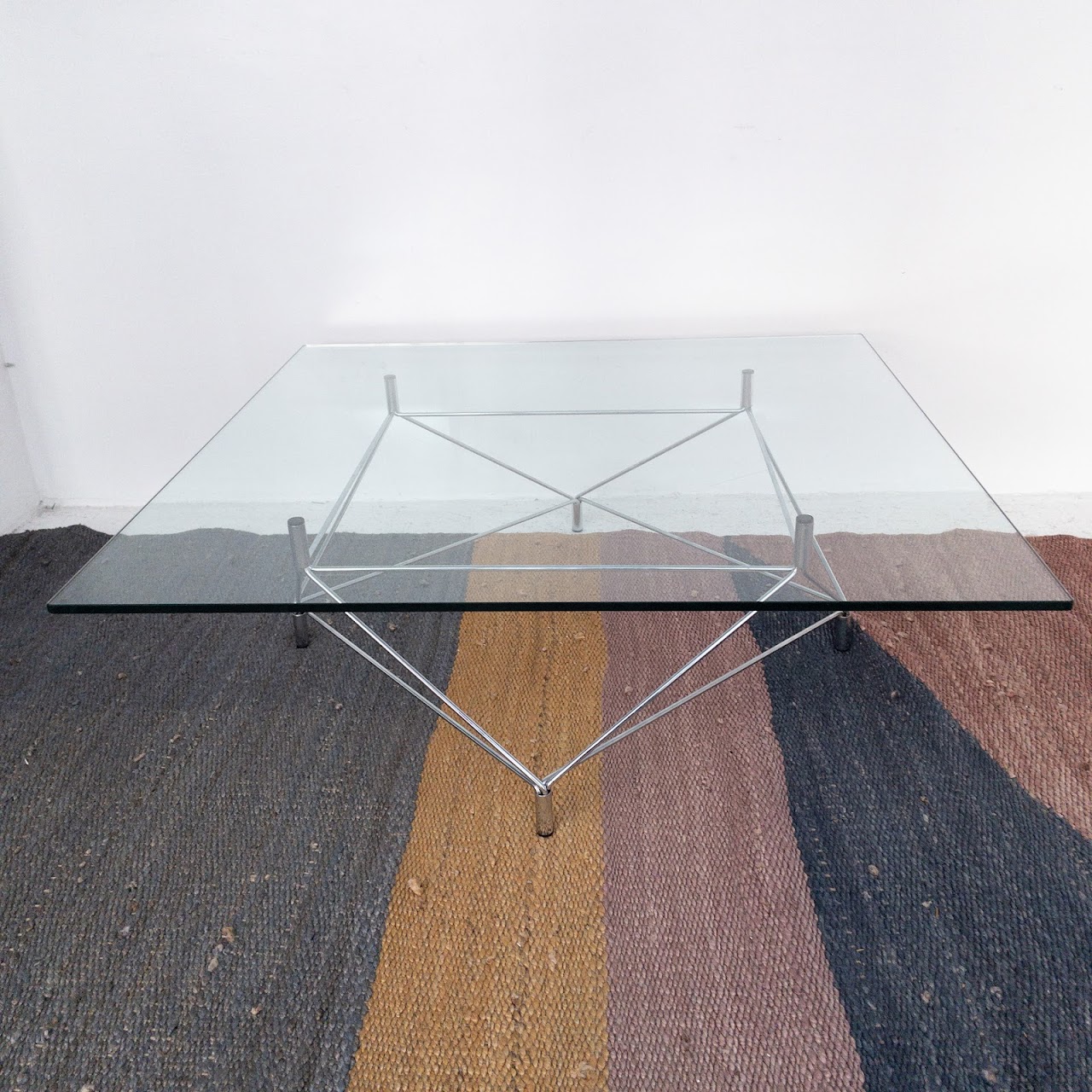 Contemporary Glass Top Cocktail Table