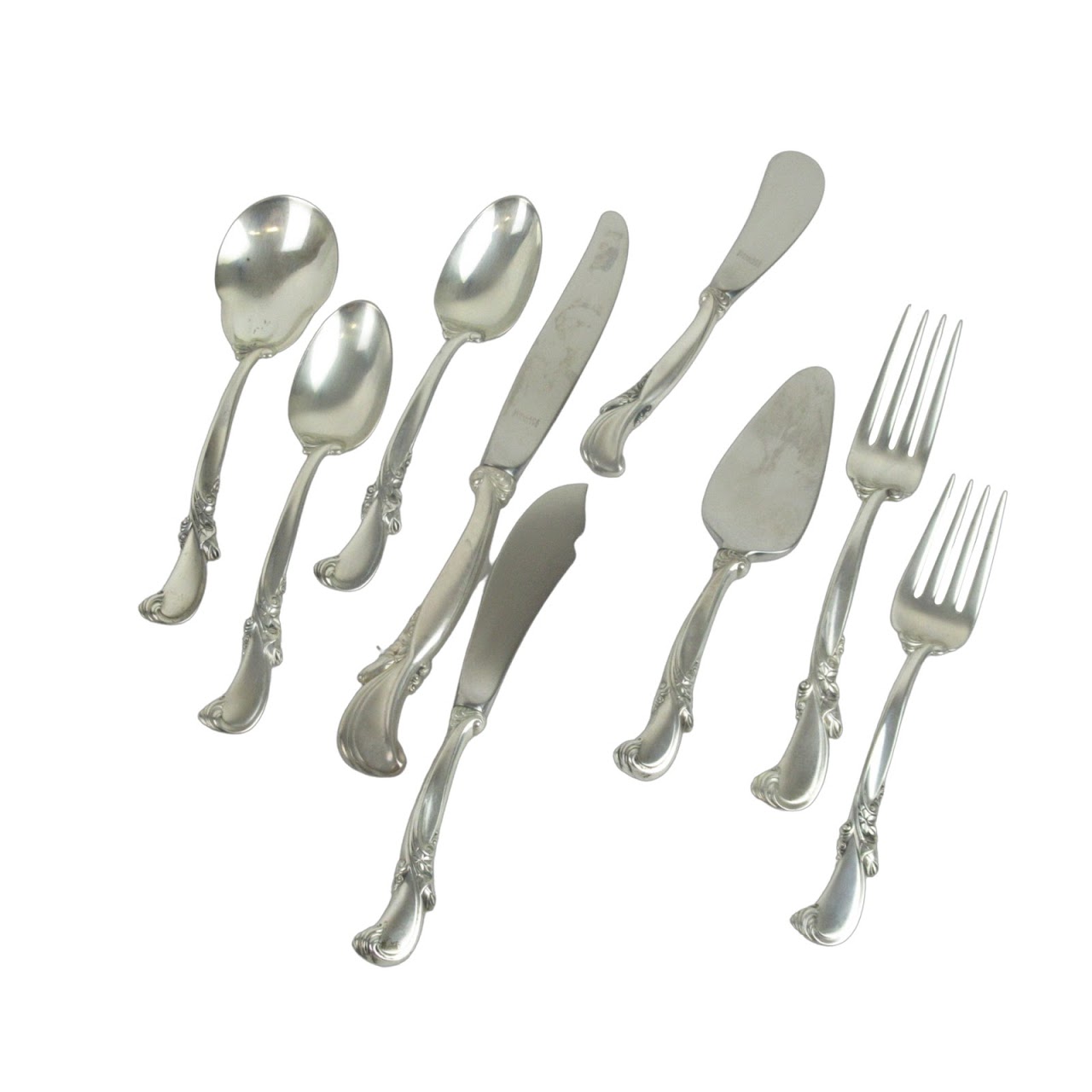 Sterling Silver 75-Piece Wallace 'Waltz of the Spring' 12 Place Flatware Setting