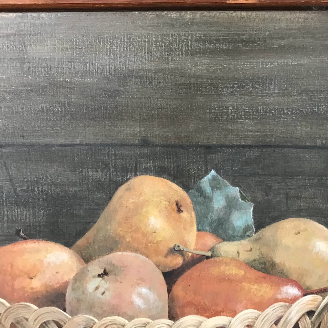 Still Life with Pears Signed OilPainting