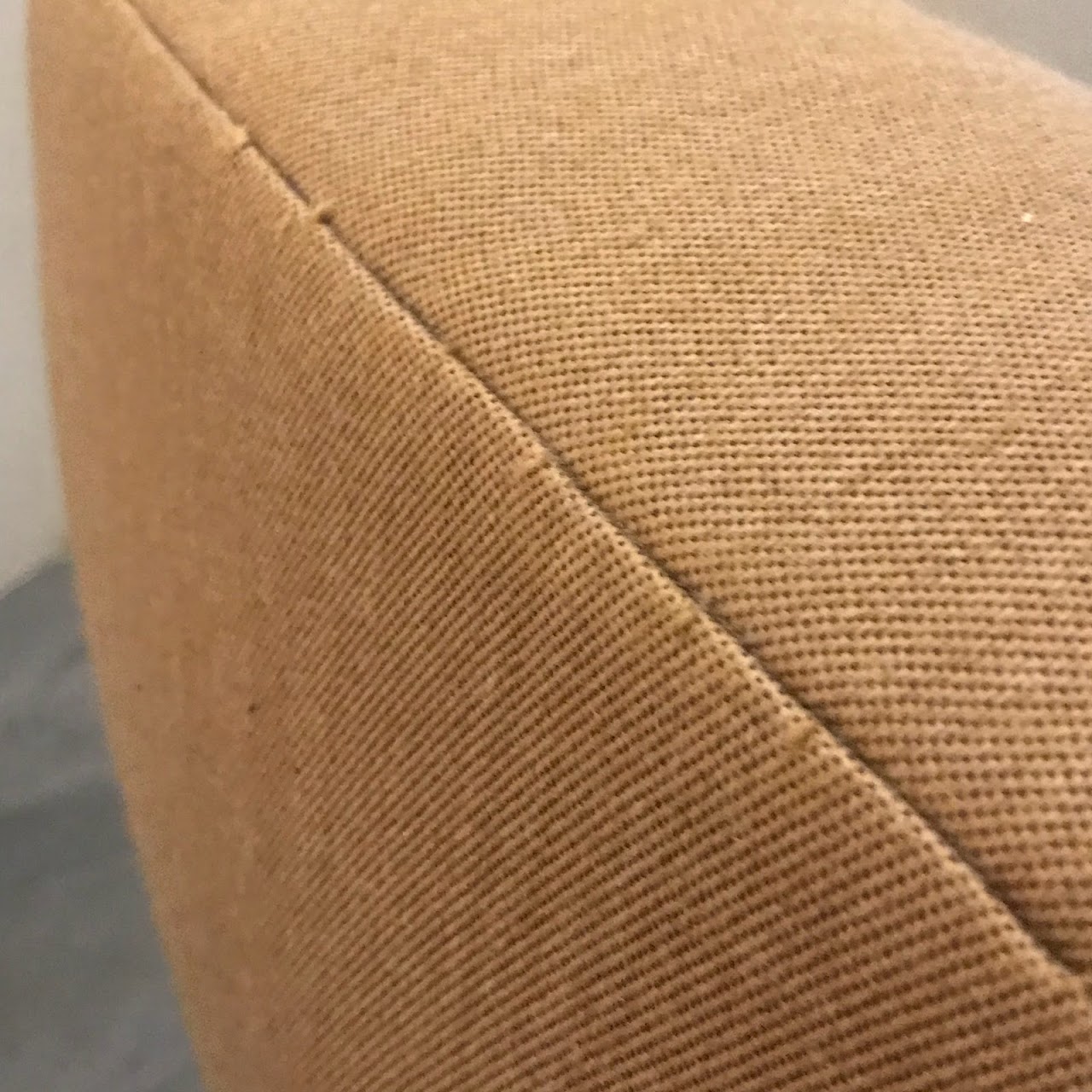 Diminutive Tufted Wool Slipper Chair Pair