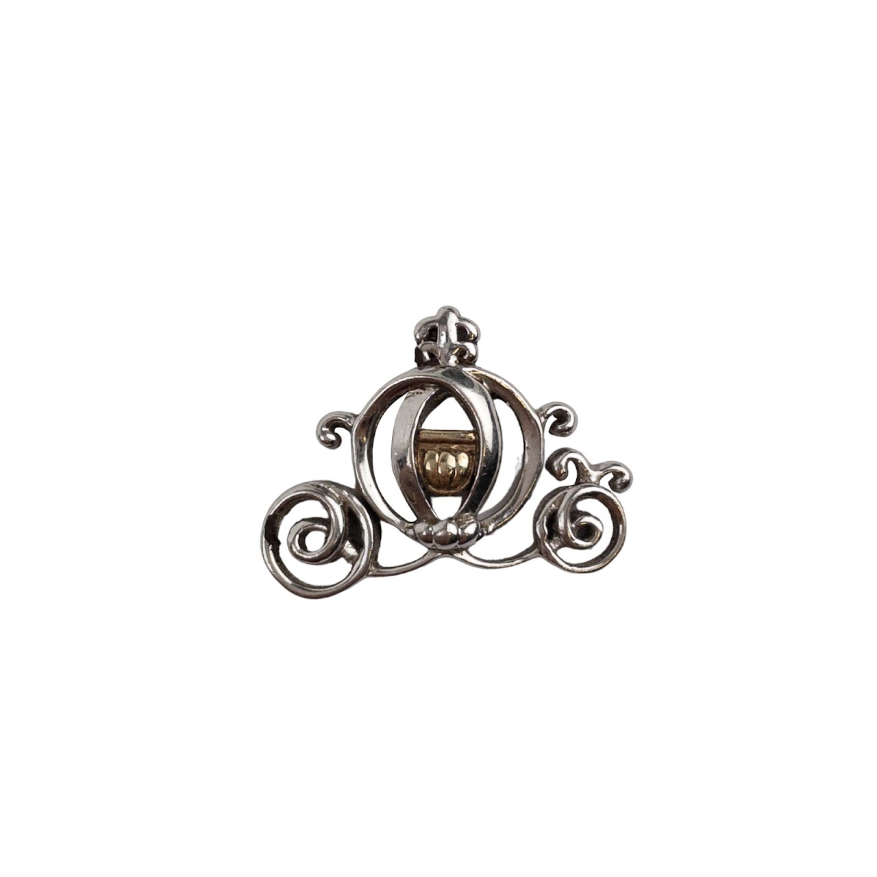 Sterling Silver and 10K Gold Disney Cinderella Carriage Pendant