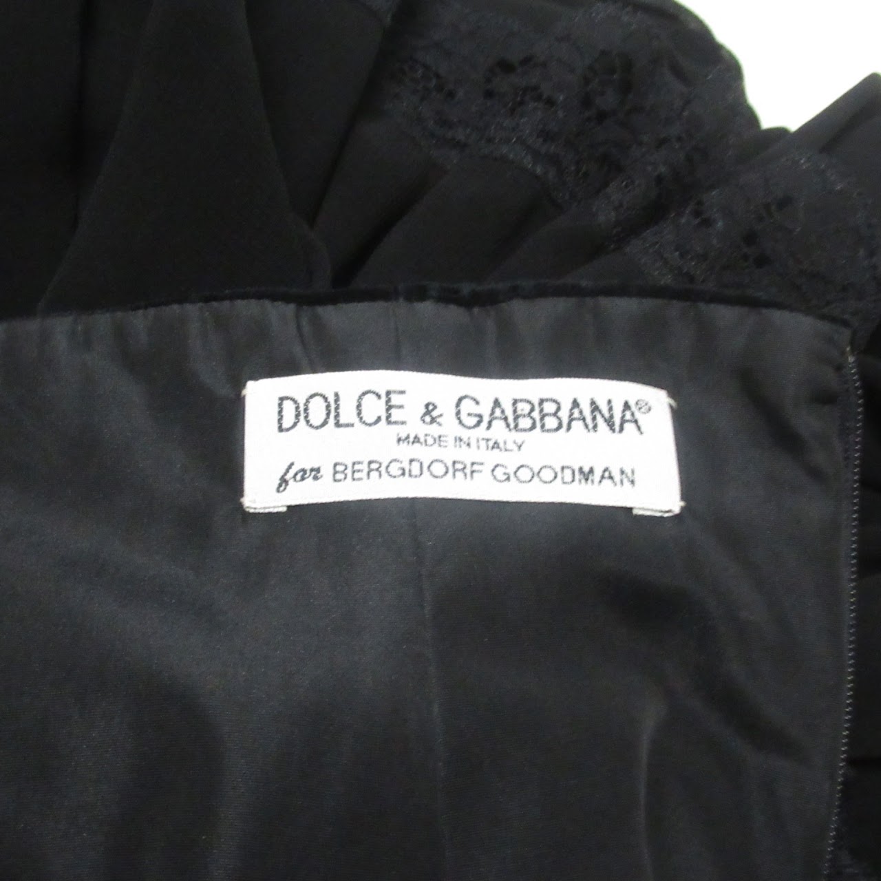 Dolce & Gabbana for Bergdorf Goodman Fringe & Lace Strapless Dress