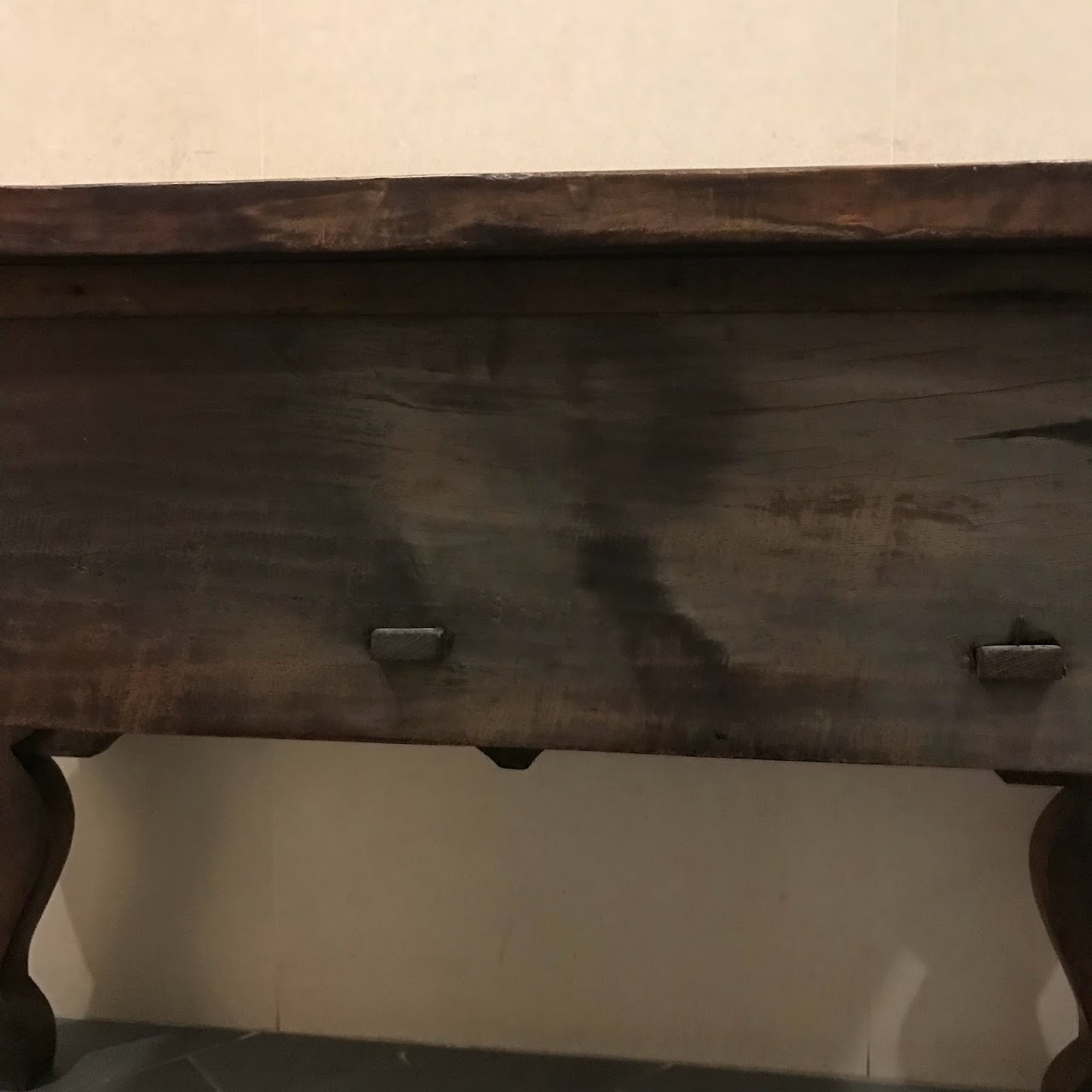 Primitive Hand-Carved Entry Table