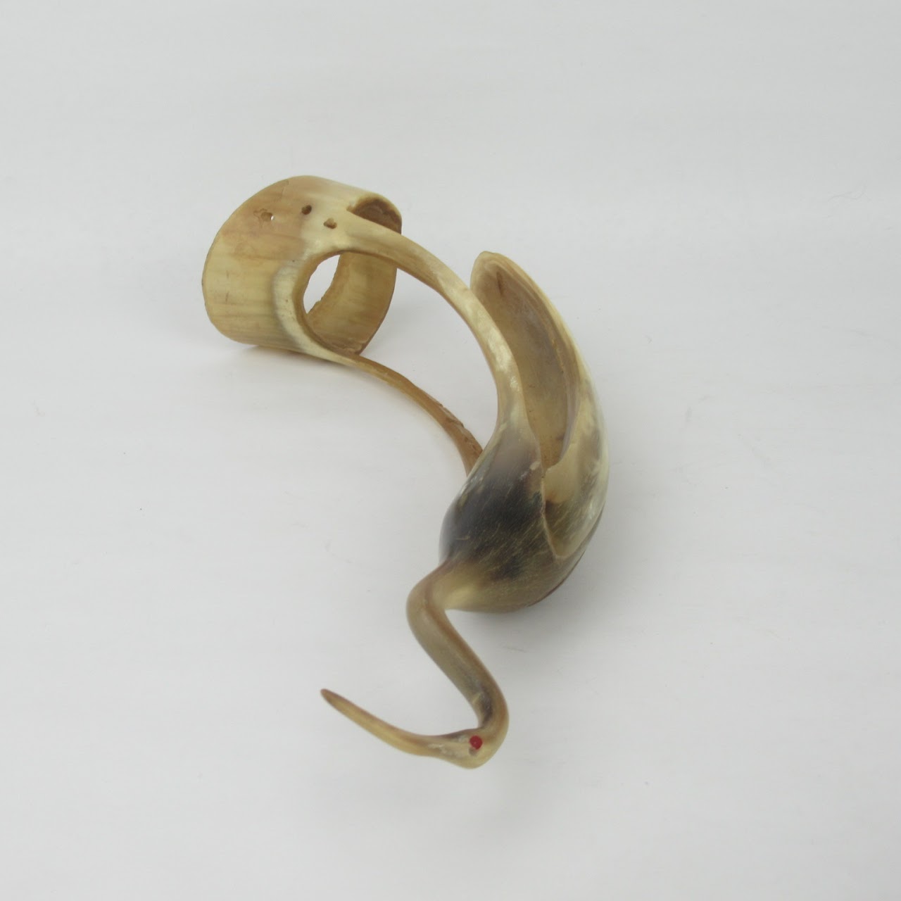 Carved Horn Egret Sculpture