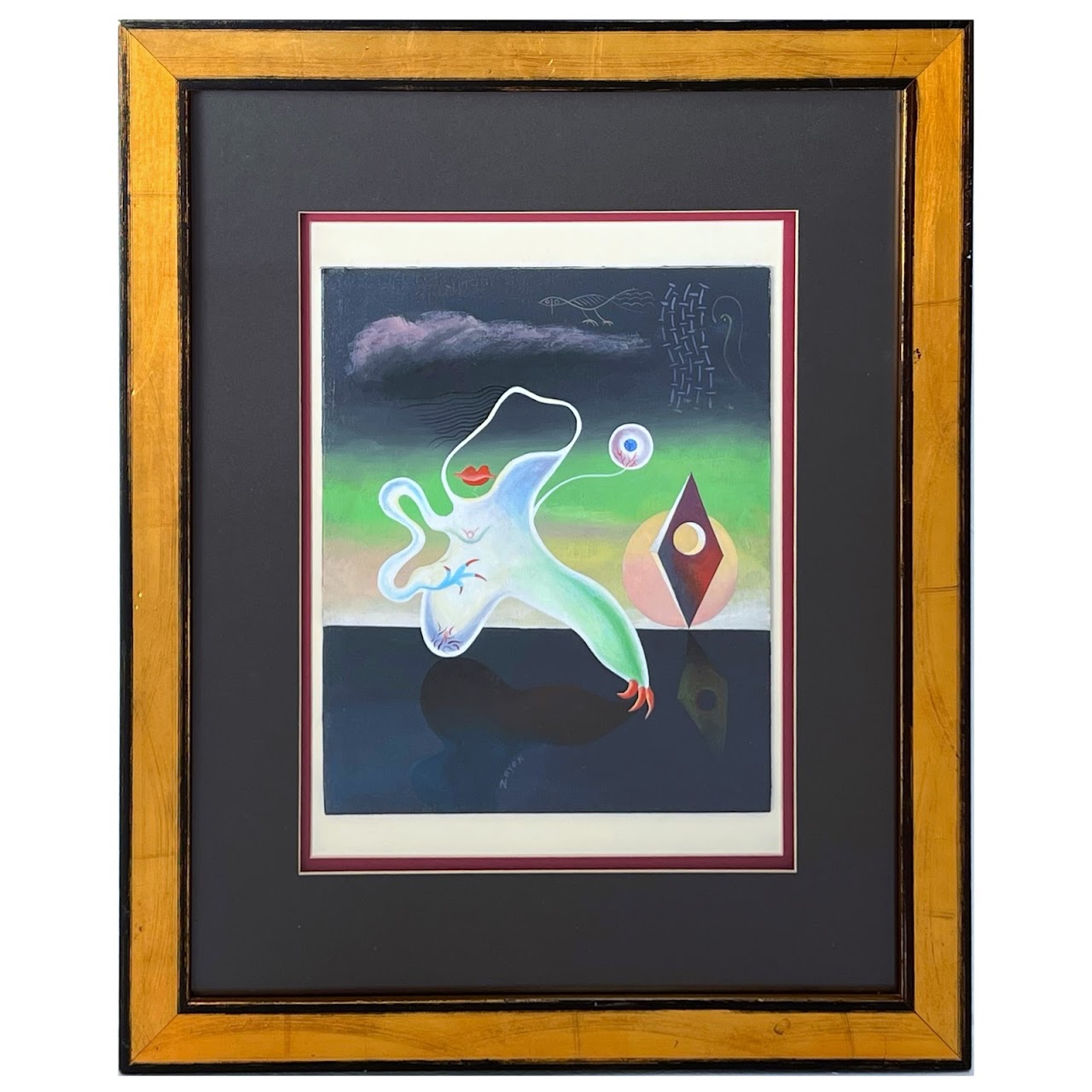 Seymour Zayon Signed Modern Surrealist Oil Painting