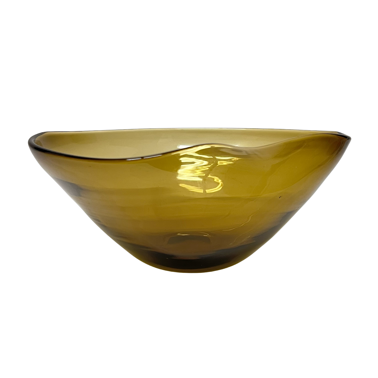 Abstract Art Glass Signed Bowl