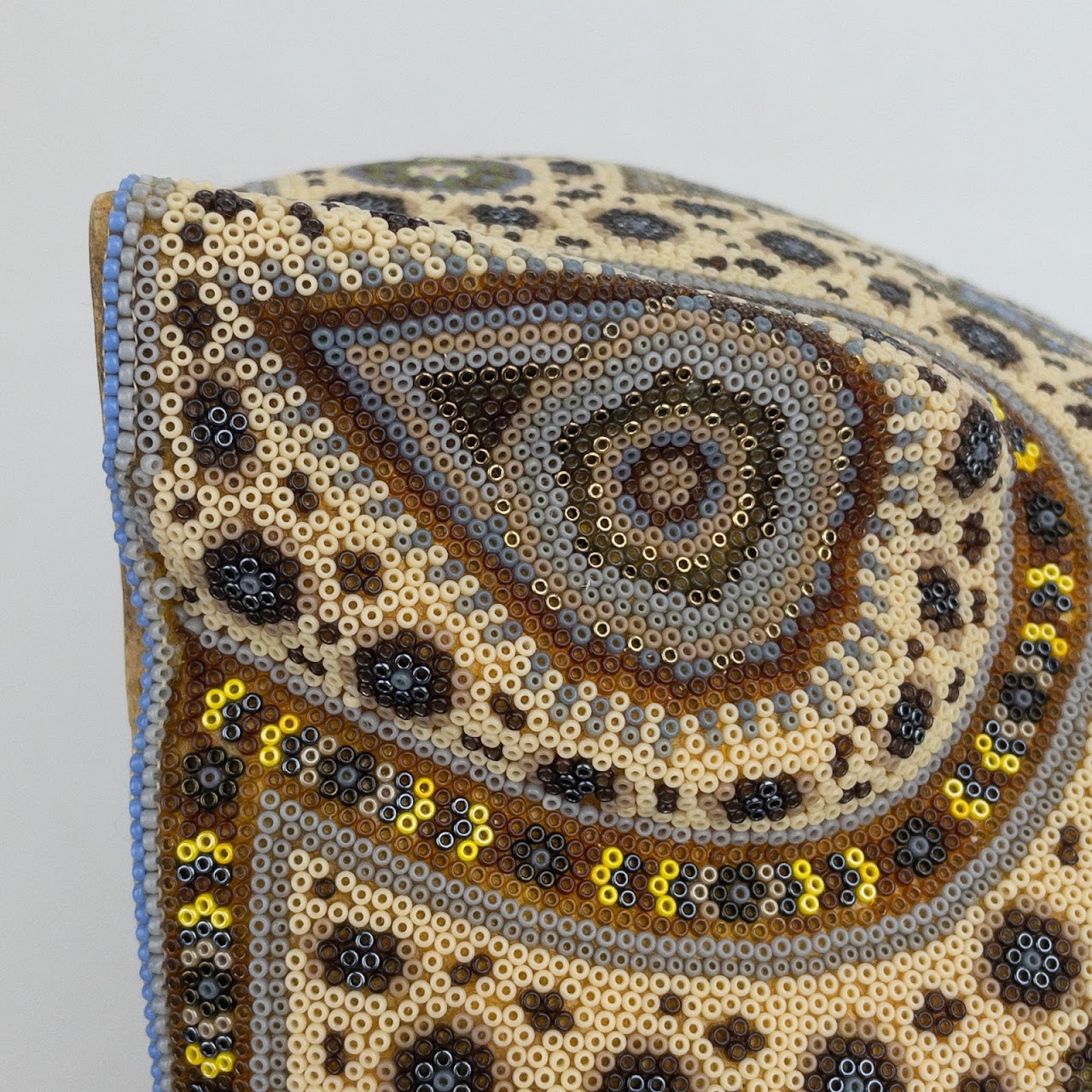 Huichol Beadwork SIGNED Jaguar Head