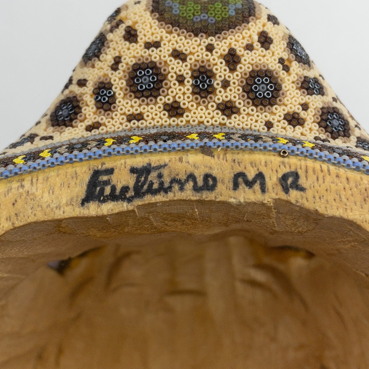 Huichol Beadwork SIGNED Jaguar Head