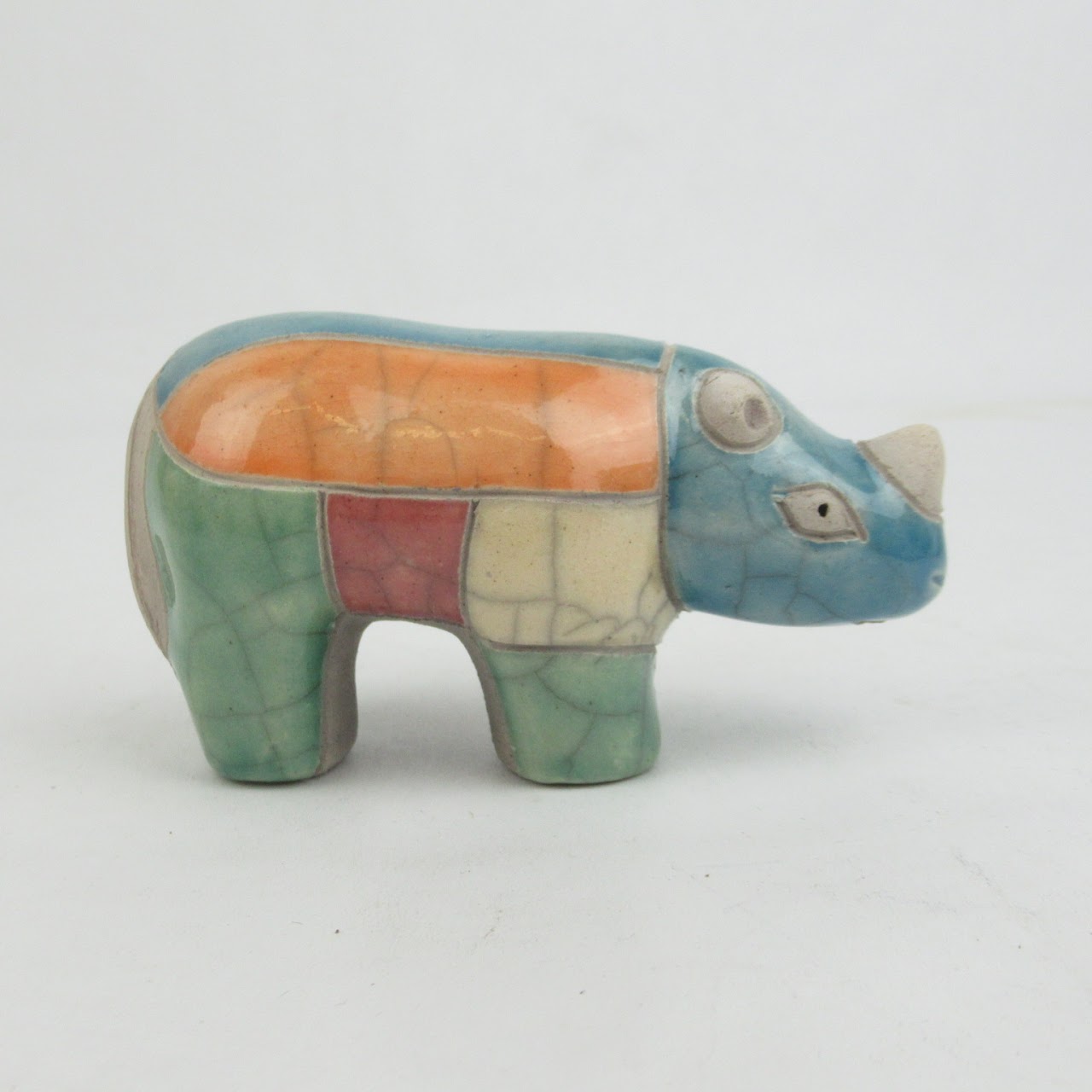 Ceramic Rhinoceros Pair