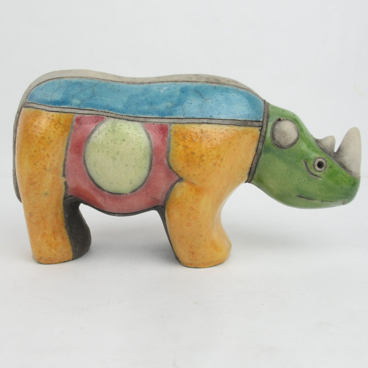 Ceramic Rhinoceros Pair