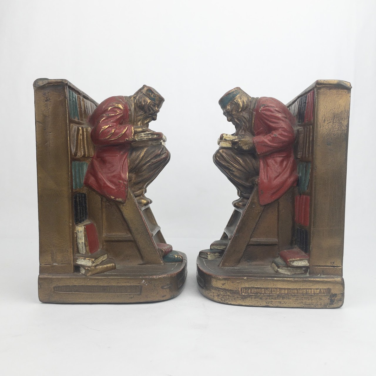 Armor Bronze SIGNED Vintage Bookends Pair