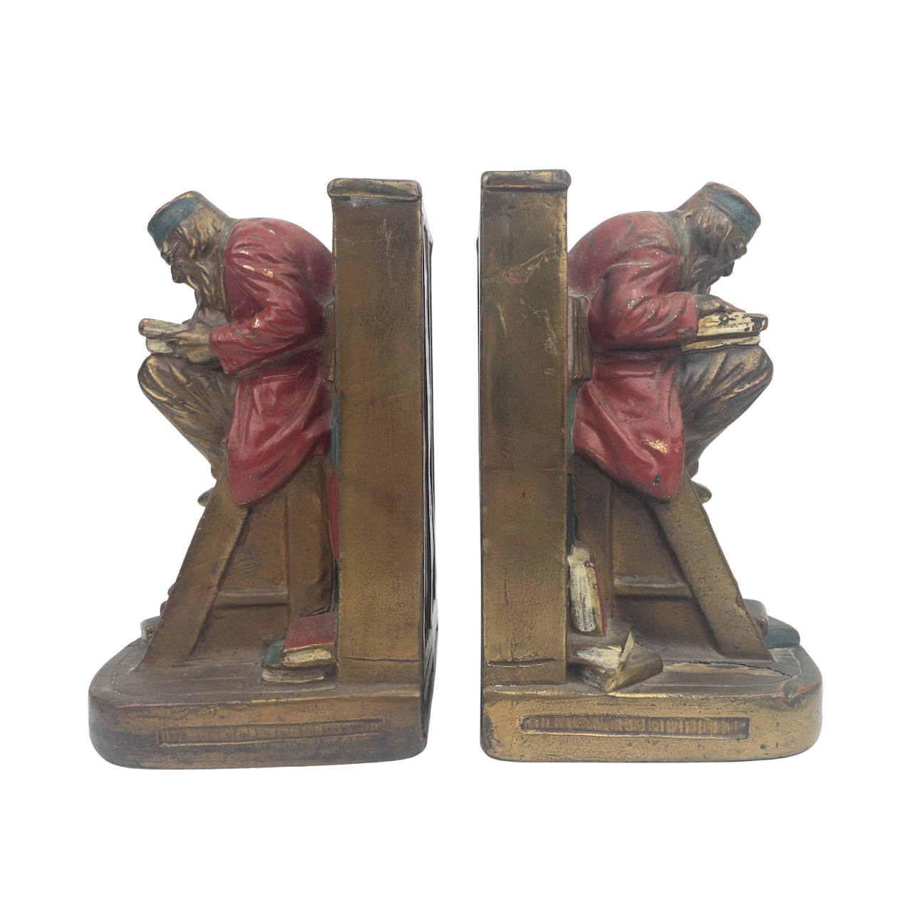 Armor Bronze SIGNED Vintage Bookends Pair