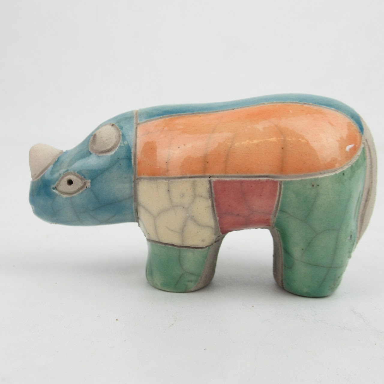 Ceramic Rhinoceros Pair