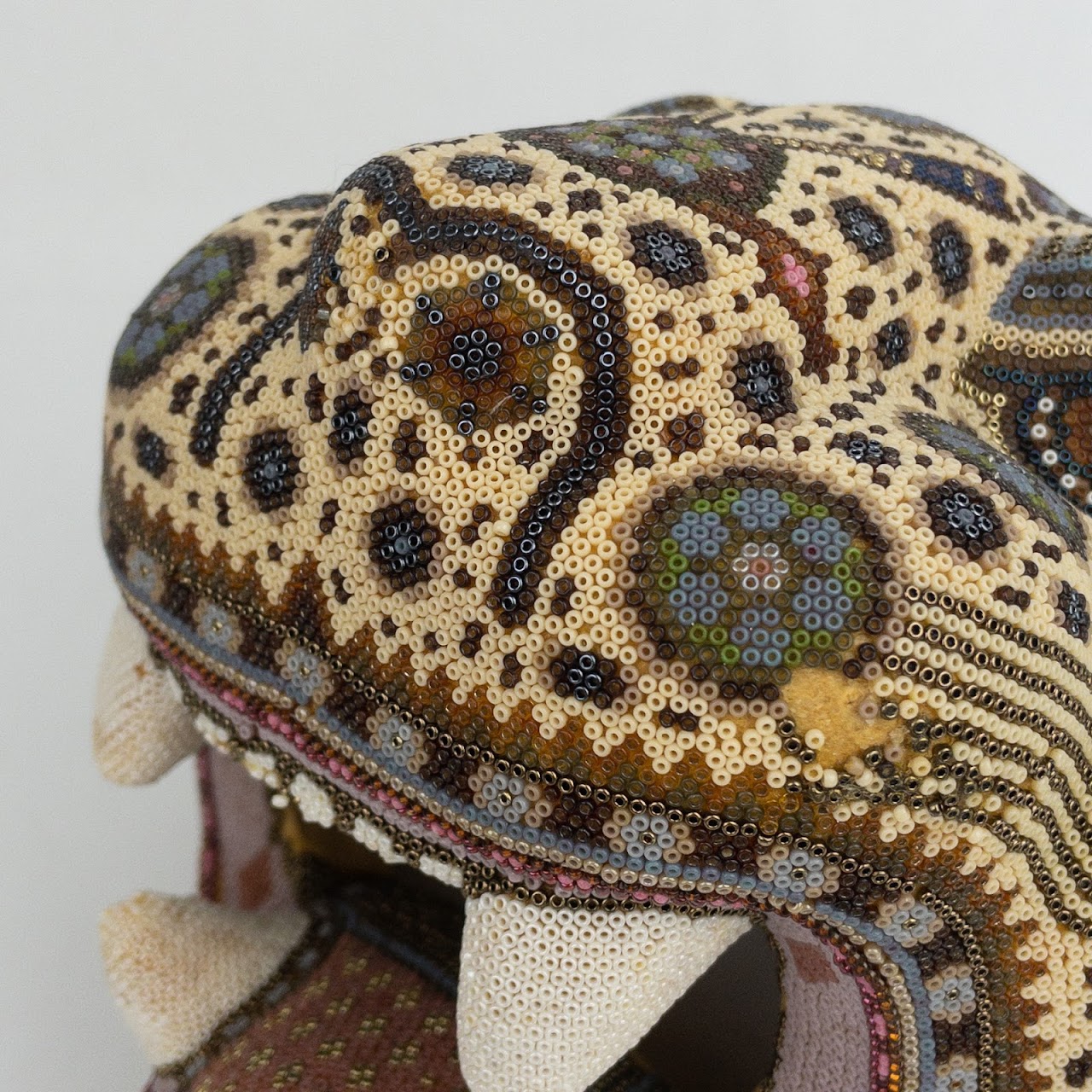 Huichol Beadwork SIGNED Jaguar Head