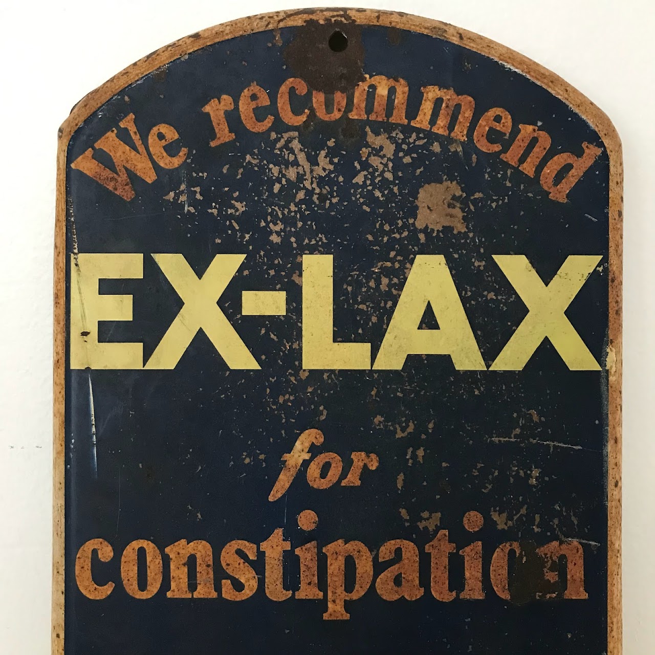 Ex-Lax Enameled Steel Advertising Thermometer