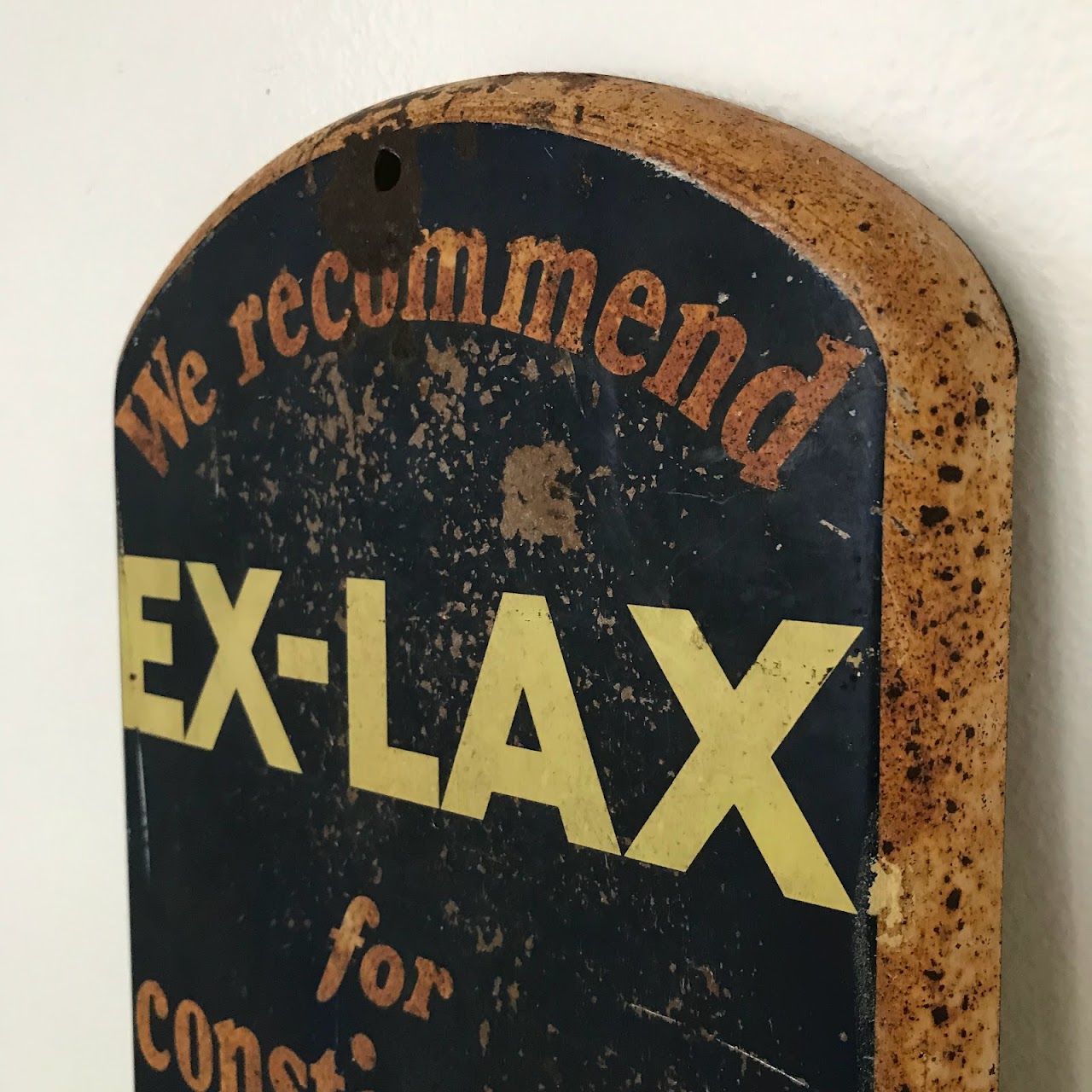 Ex-Lax Enameled Steel Advertising Thermometer