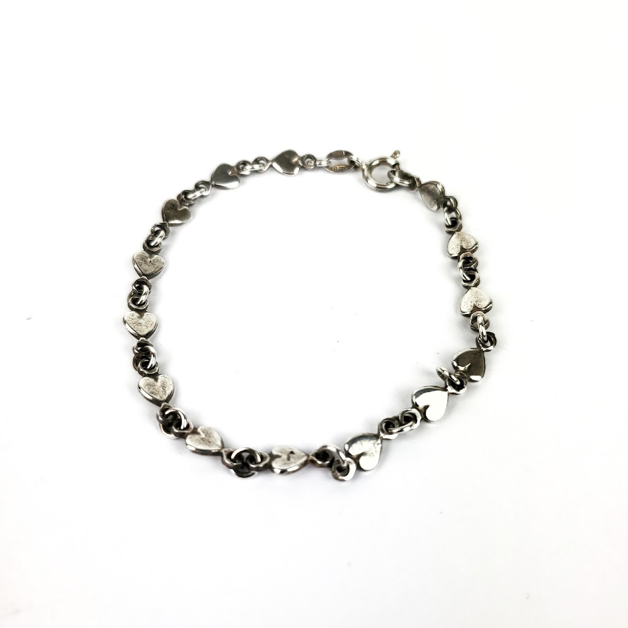 Sterling Silver Heart Link Bracelet