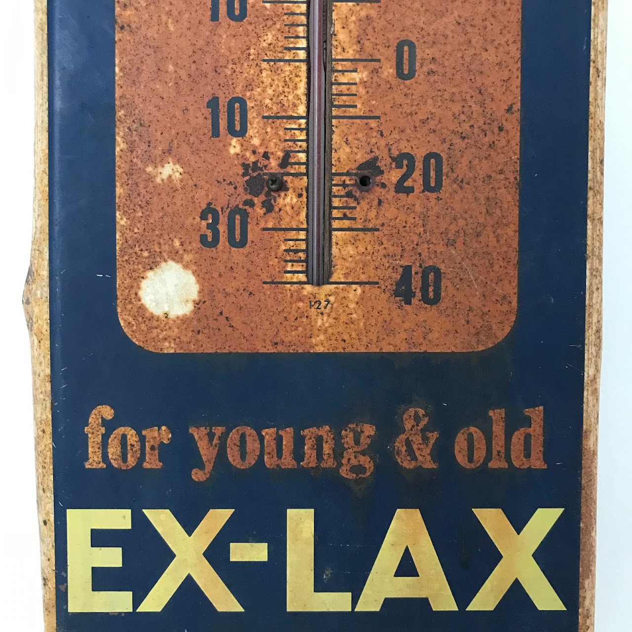 Ex-Lax Enameled Steel Advertising Thermometer