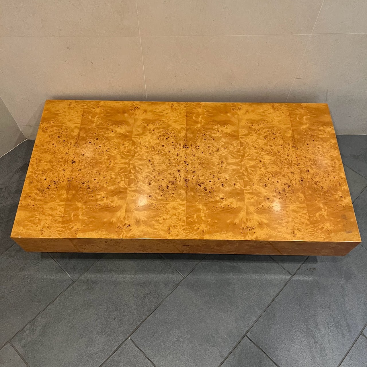 Modernist Style Birdseye Maple Cocktail Table