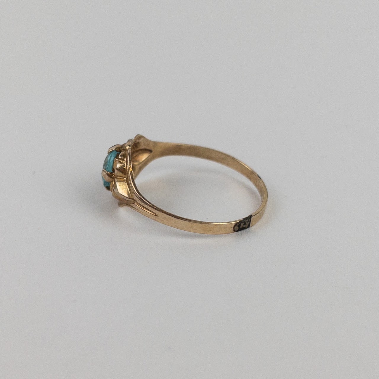 10K Gold Vintage Blue Stone Baby Ring