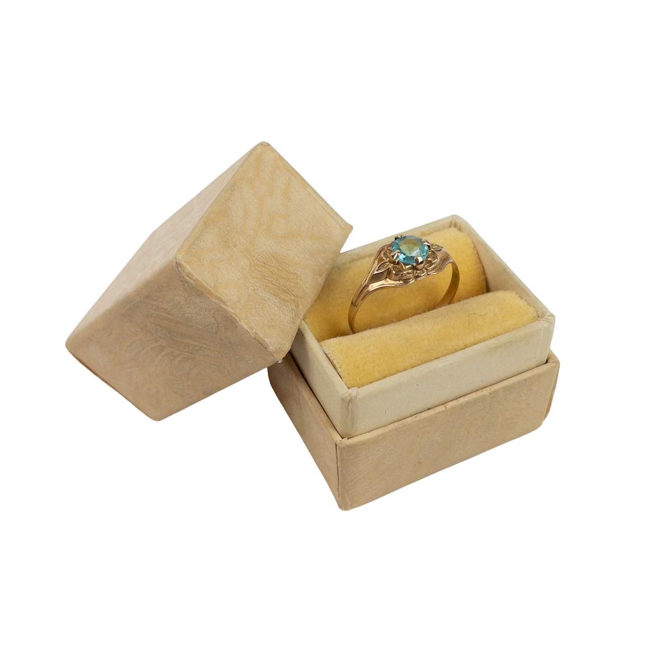 10K Gold Vintage Blue Stone Baby Ring