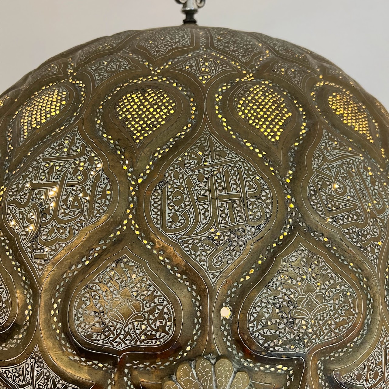 Pierced Arabic Brass Pendant Light