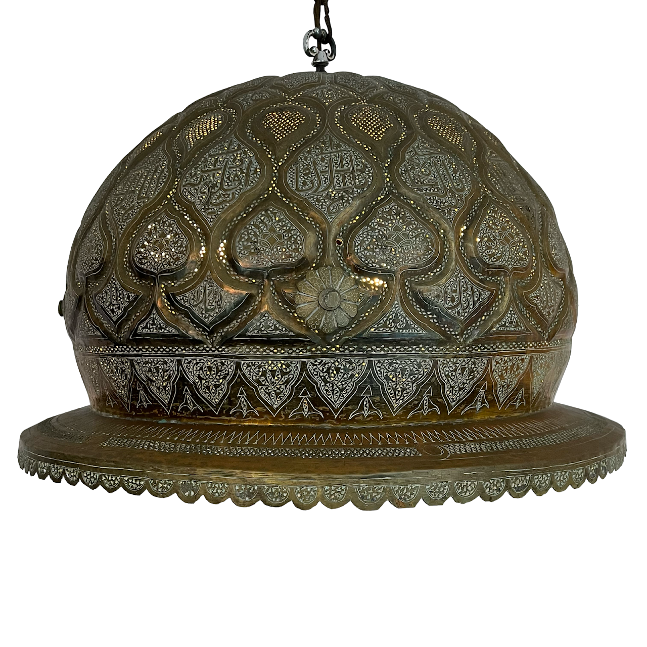 Pierced Arabic Brass Pendant Light