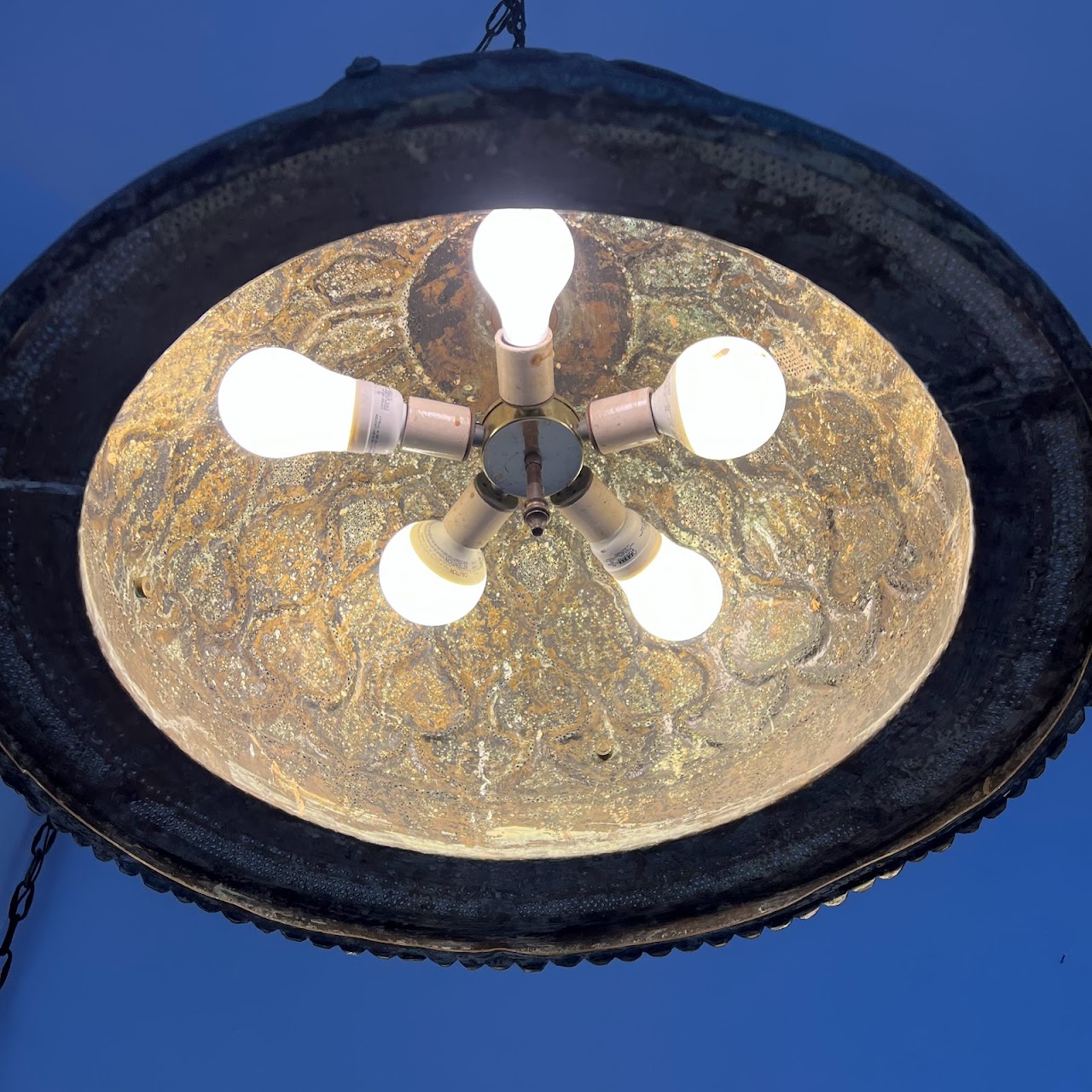 Pierced Arabic Brass Pendant Light