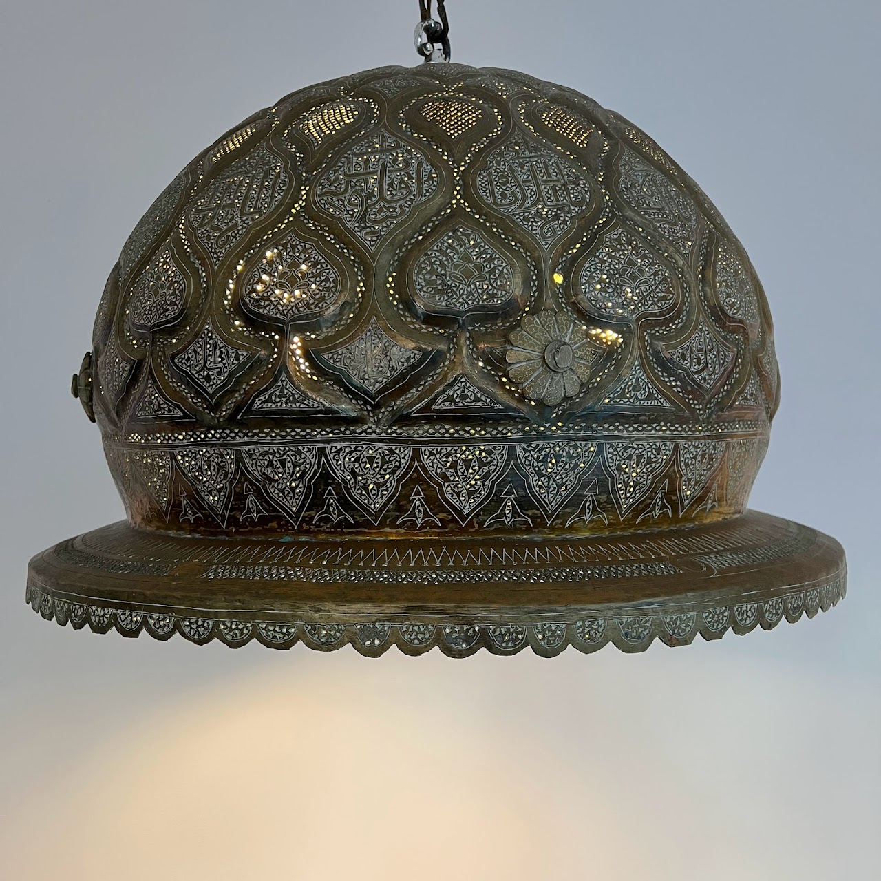 Pierced Arabic Brass Pendant Light