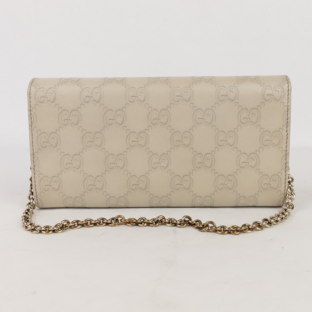 Gucci Monogram Leather Chain Wallet