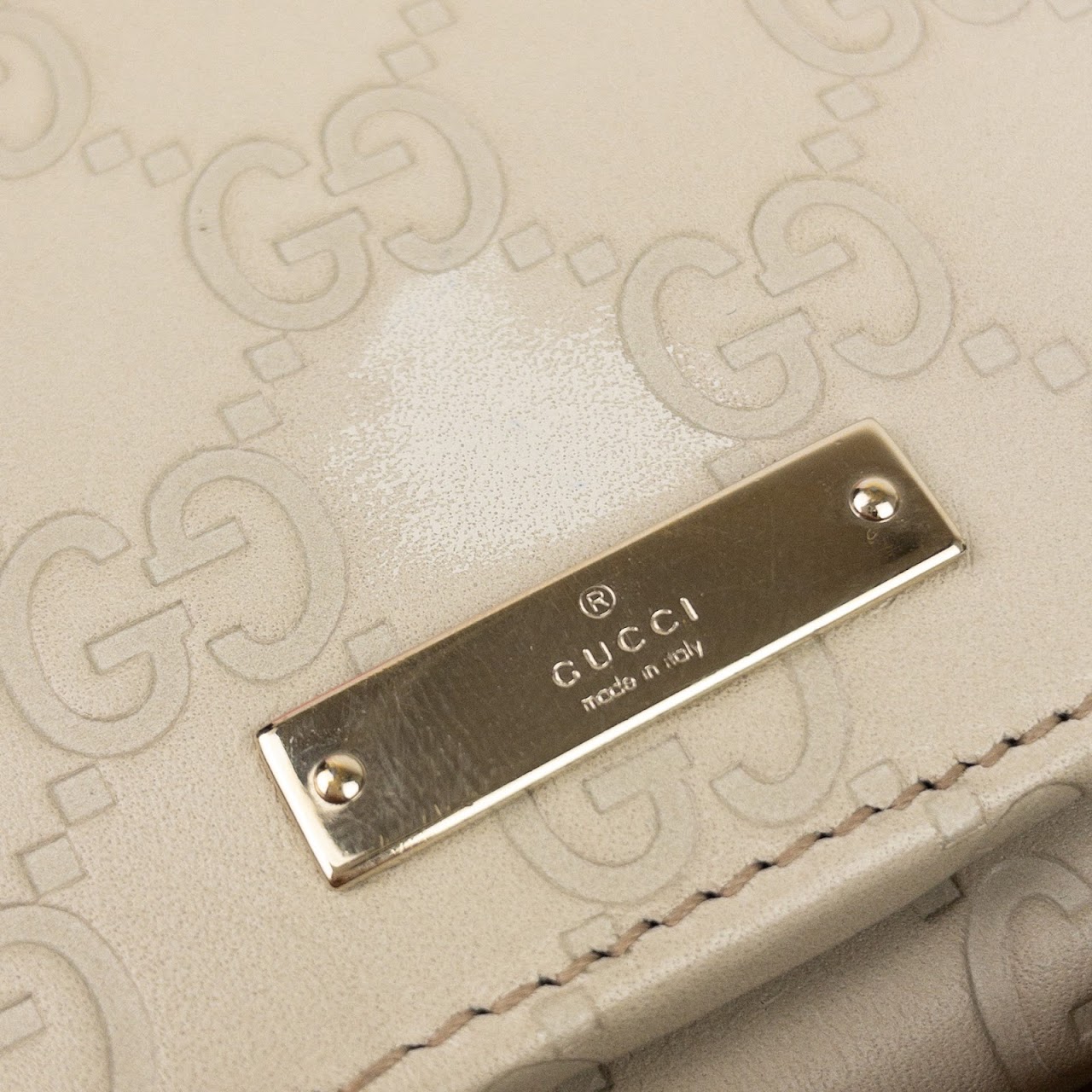 Gucci Monogram Leather Chain Wallet